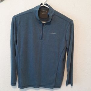 Orvis mens 1/4 Zipper pullover blue